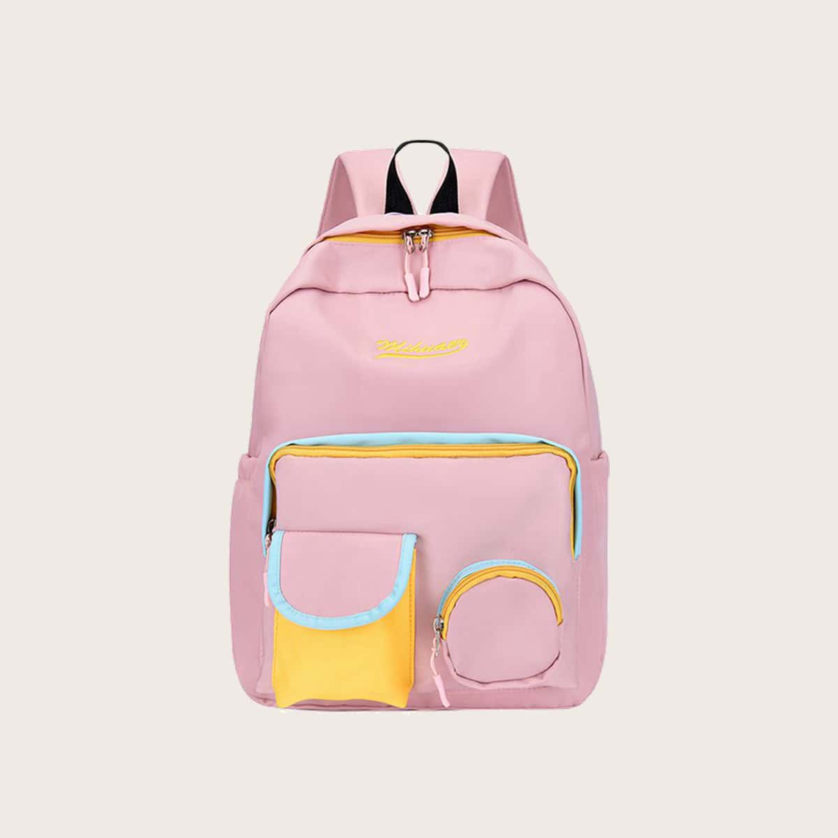 

Pocket Front Backpack, Pink