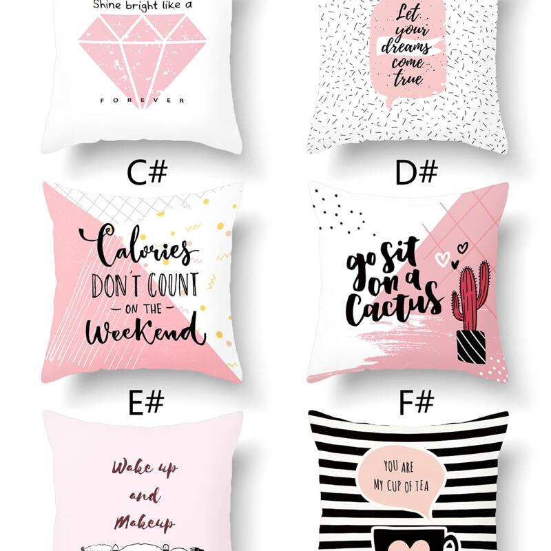 

1pc Slogan Graphic Cushion Cover Without Filler, Multicolor
