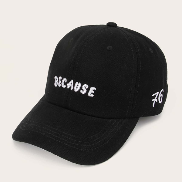 

Бейсболка с текстовой вышивкой, Чёрный