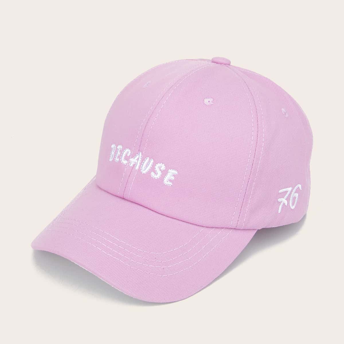 

Letter Embroidered Baseball Cap, Pink