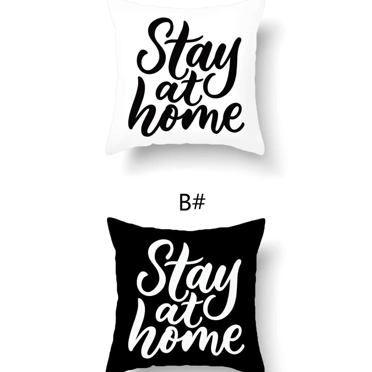 

1pc Slogan Graphic Cushion Cover Without Filler, Black and white