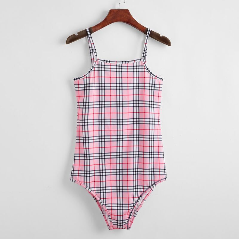 

Plaid Cami Bodysuit, Pink