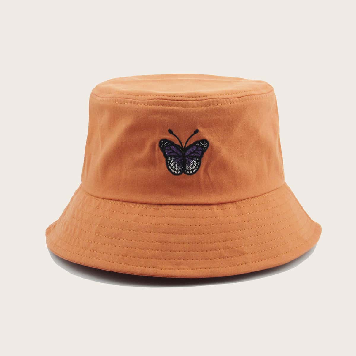

Butterfly Embroidered Bucket Hat, Orange