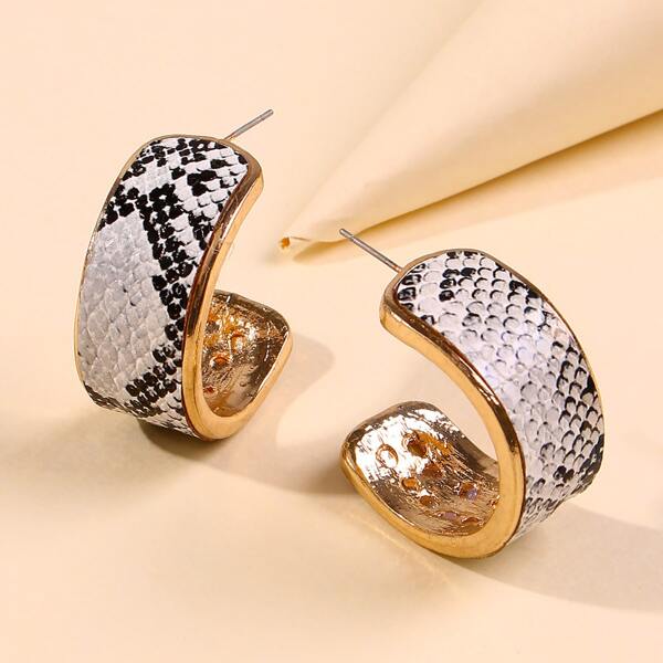 

Серьги-гвоздики с змеиным узором, Многоцветный