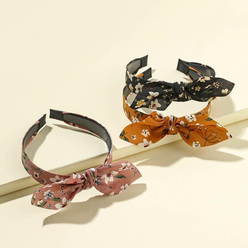 

3pcs Bow Decor Hair Hoop, Multicolor