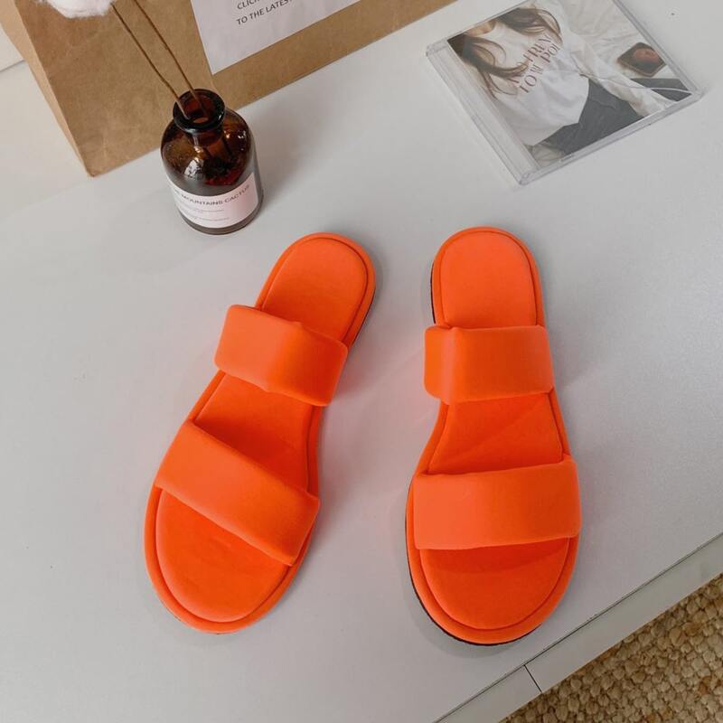 

Neon Orange Wide Fit Sliders, Orange bright
