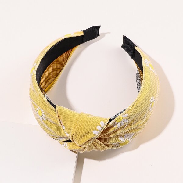 

Knot Decor Mesh Hair Hoop, Yellow