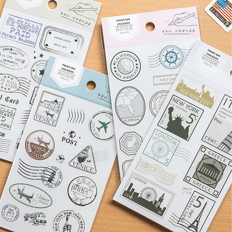 

1pack Stamp Pattern Random Sticker, Multicolor