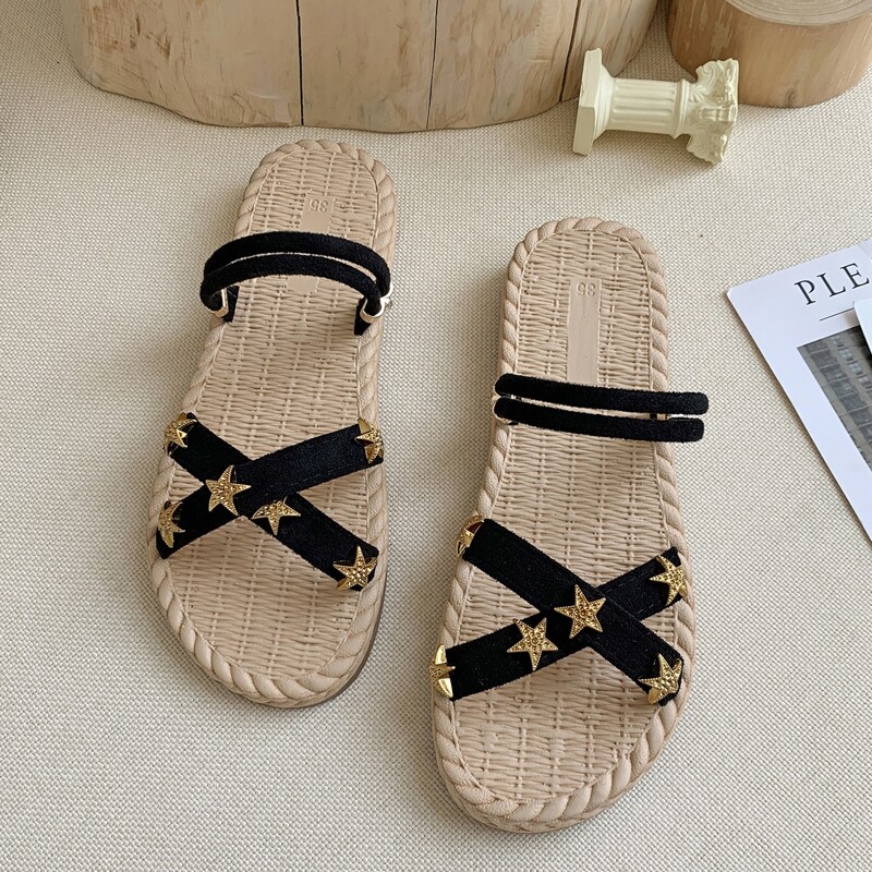 

Star Flat Sliders, Black