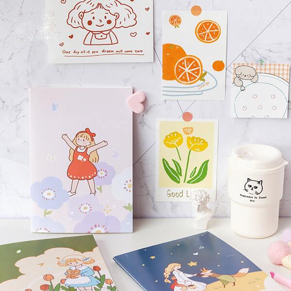 

1pack Cartoon Girl Print Hand Account Book, Multicolor