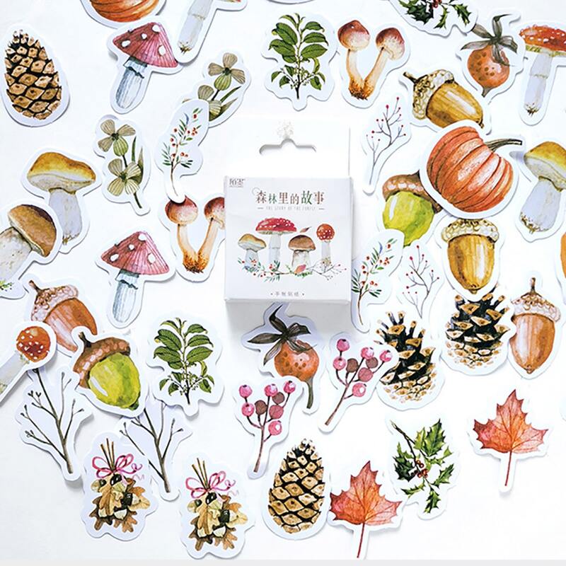 

46pcs Plants Print Sticker, Multicolor