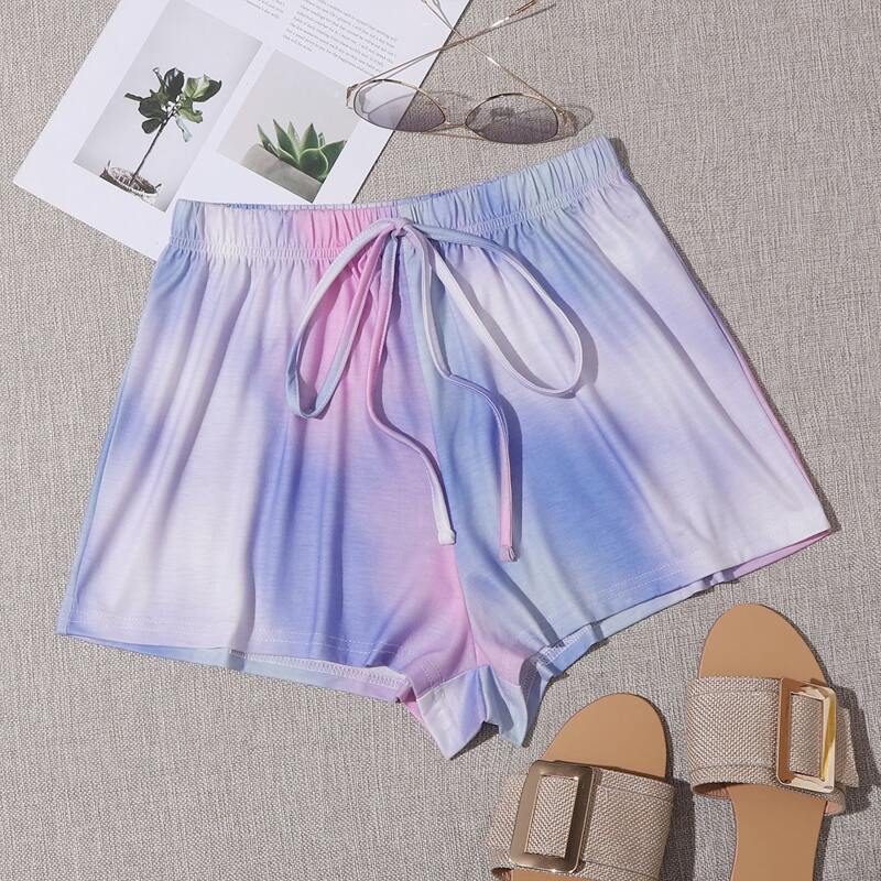 

Tie Dye Knot Front Track Shorts, Multicolor