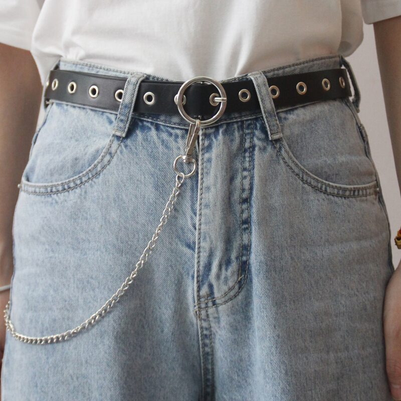 

Eyelet Decor Belt, Black