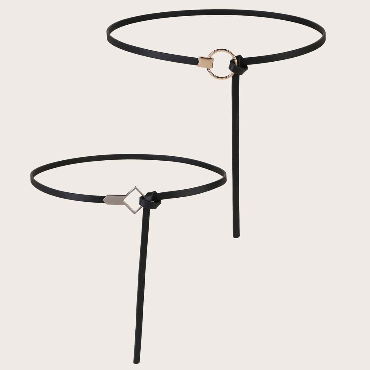 

2pcs Geo Decor Belt, Black