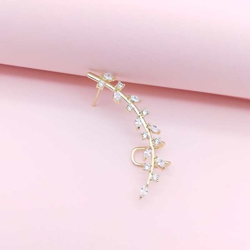 

Rhinestone Decor Ear Climber, Gold