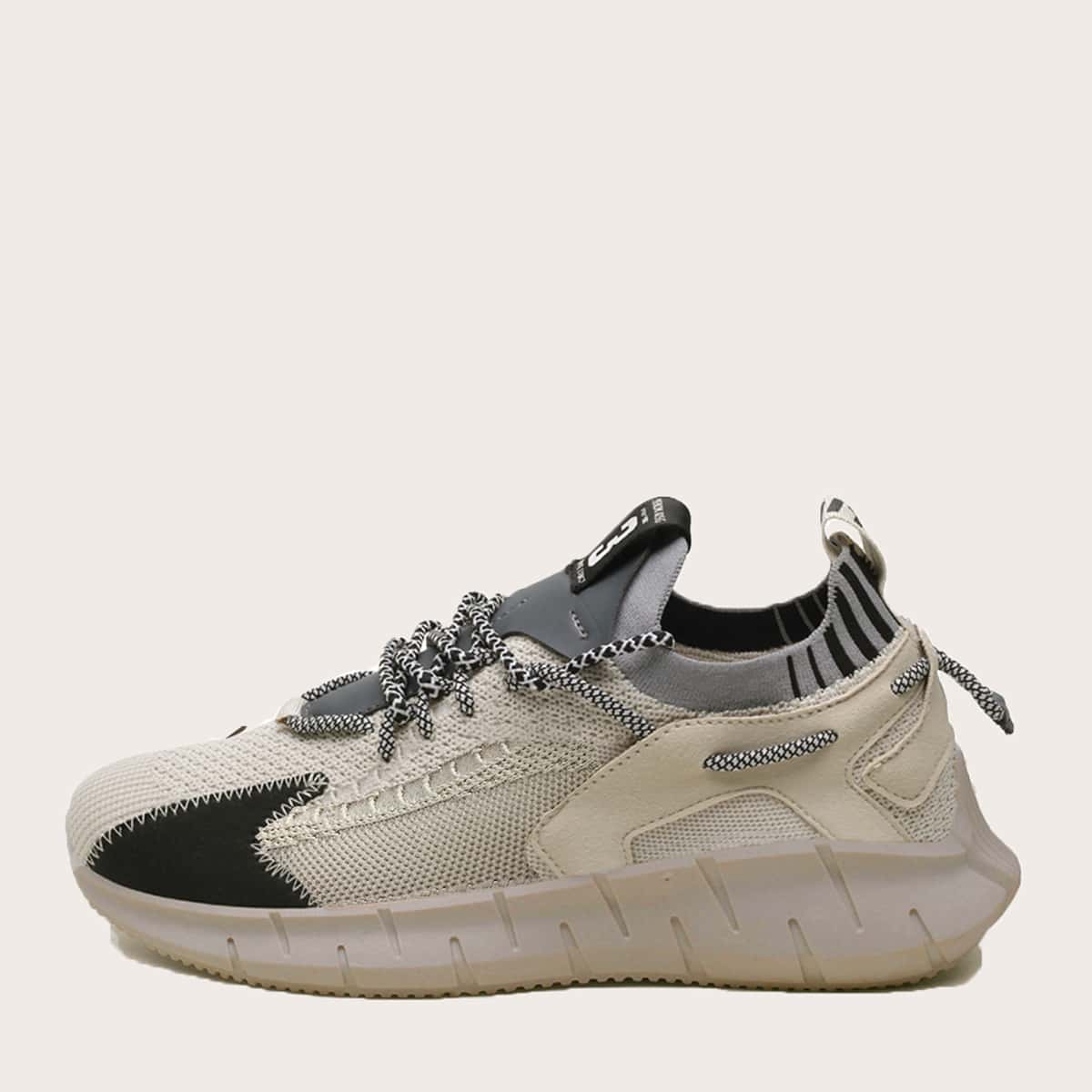 

Guys Lace-up Front Wide Fit Sneakers, Beige
