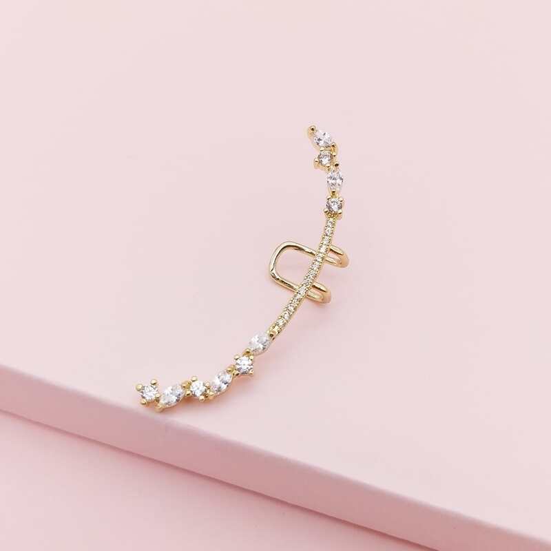 

Rhinestone Decor Ear Climber, Gold