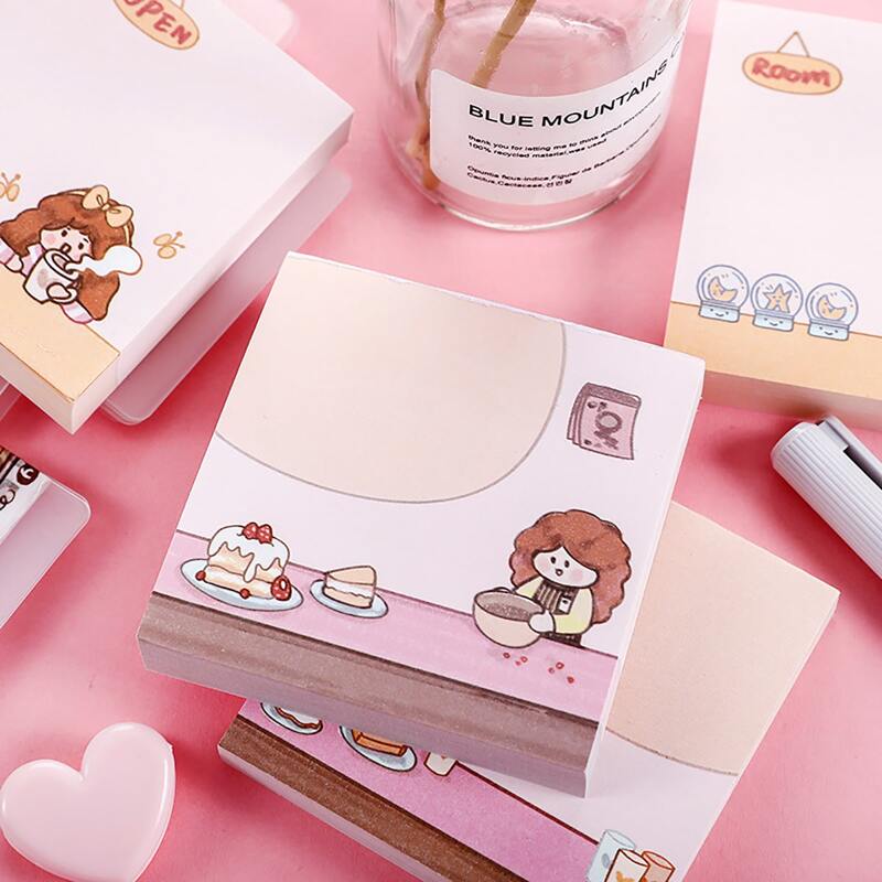

1pack Cartoon Graphic Memo Pad, Pink