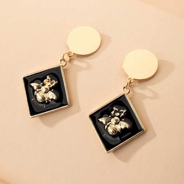 

Geometric Charm Drop Earrings, Gold