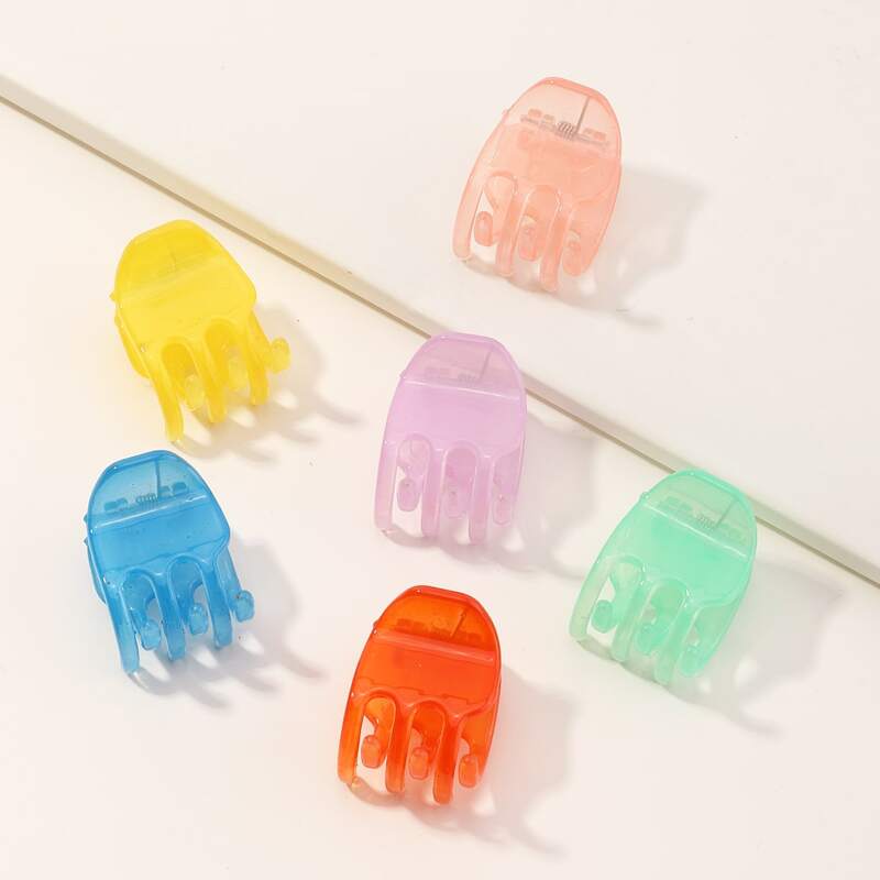 

6pcs Solid Hair Claw, Multicolor