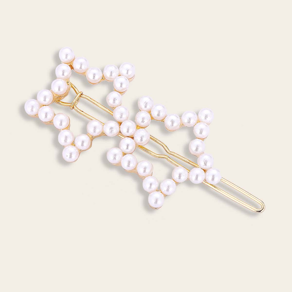 

Faux Pearl Decor Hair Clip, Gold