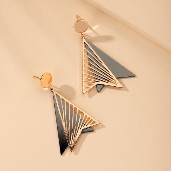 

Hollow Out Drop Earrings, Gold