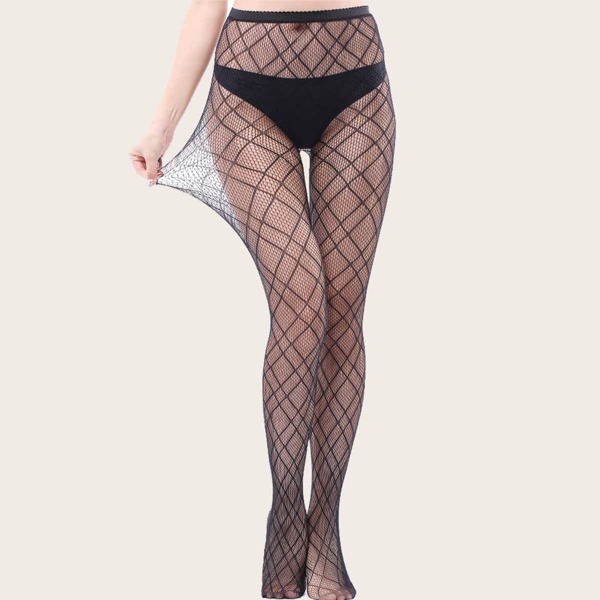 

Полосатые сетчатые колготки, Чёрный