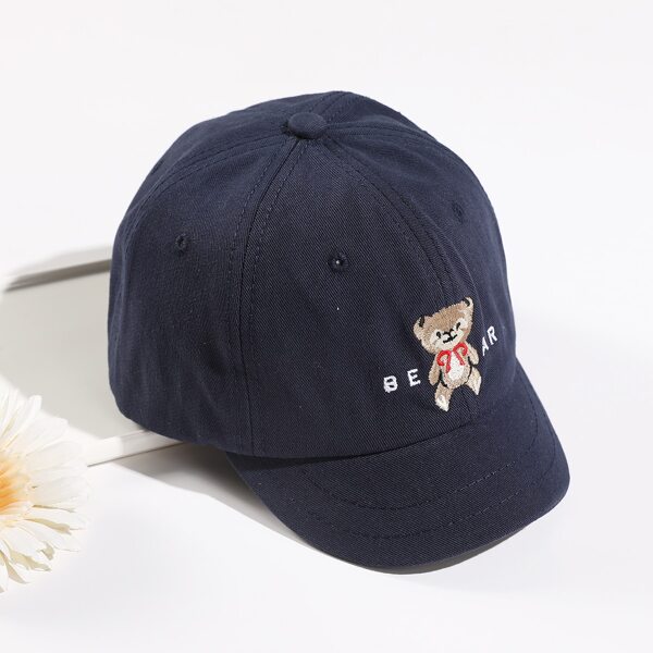 

Cartoon Bear Embroidered Baseball Hat, Black