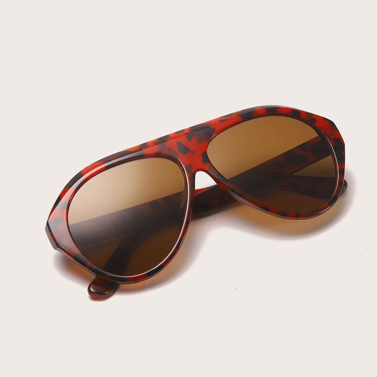 

Guys Leopard Print Frame Sunglasses, Brown