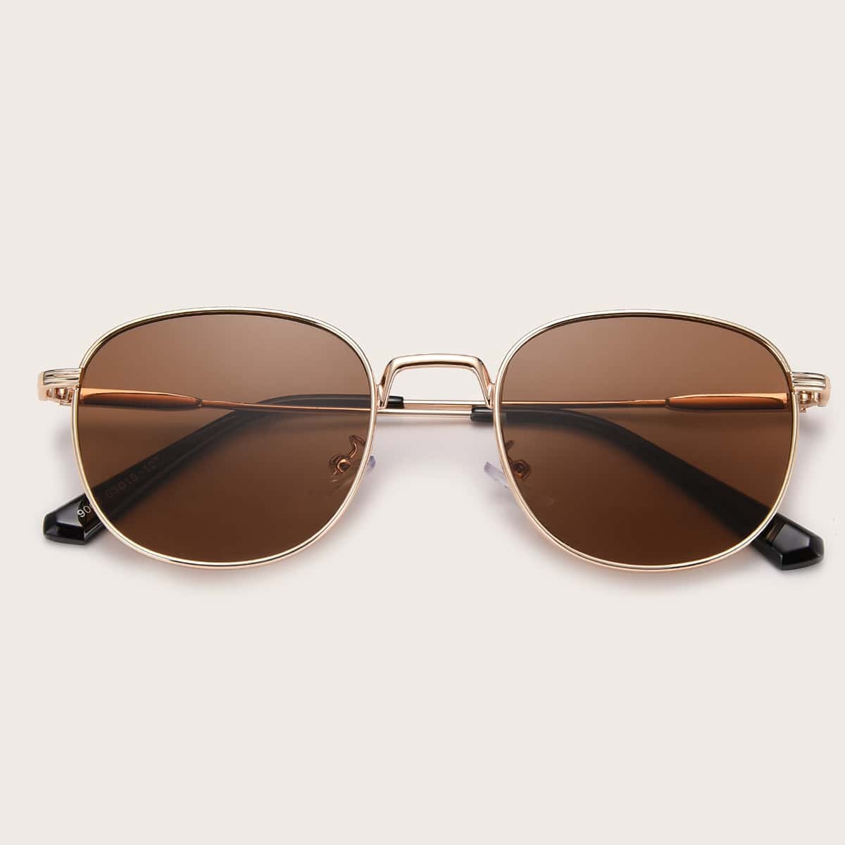 

Oval Metal Frame Sunglasses, Brown