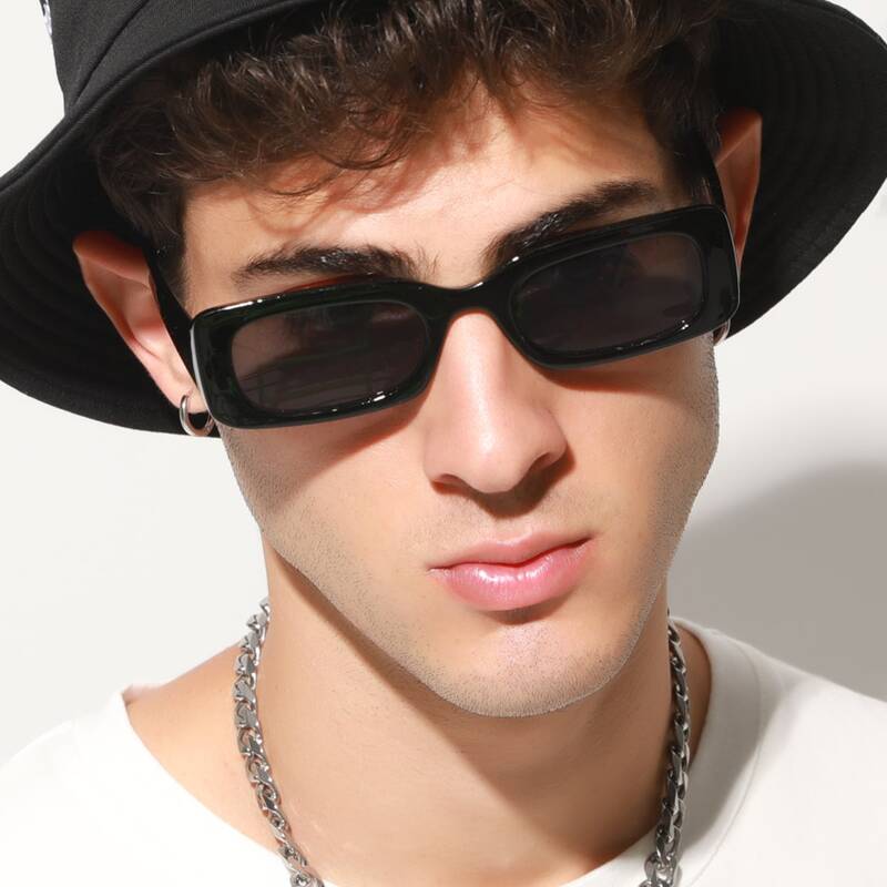 

Guys Square Frame Sunglasses, Black