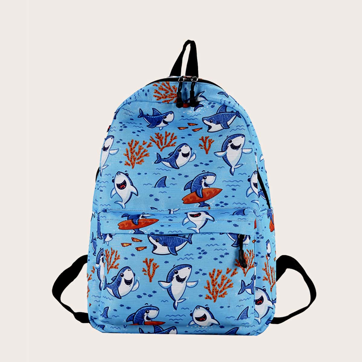 

Cartoon Graphic Backpack, Blue