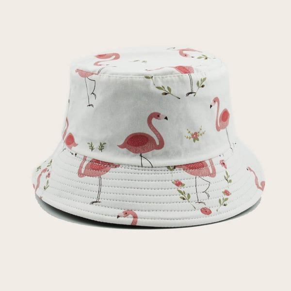 

Flamingo Pattern Bucket Hat, Multicolor