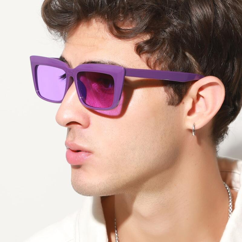 

Guys Square Frame Sunglasses, Purple