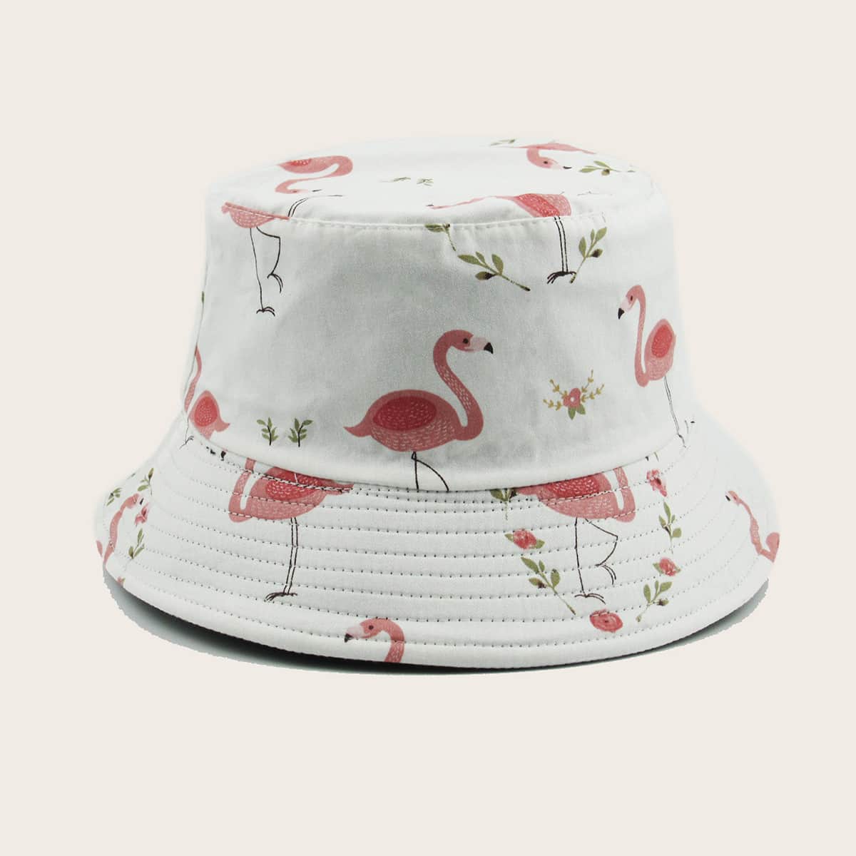 

Guys Flamingo Pattern Bucket Hat, White