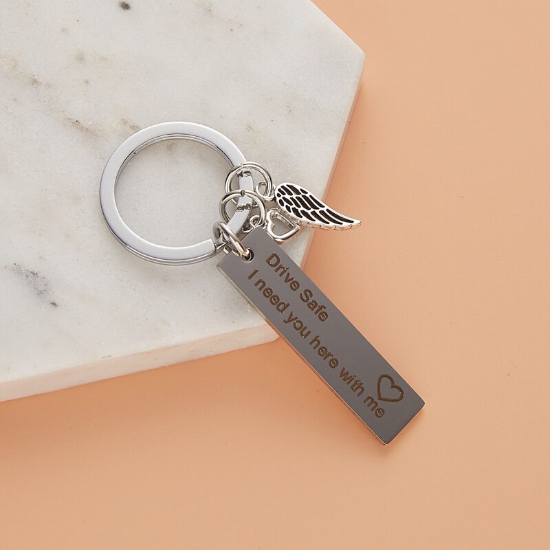 

Wing Charm Keychain, Silver
