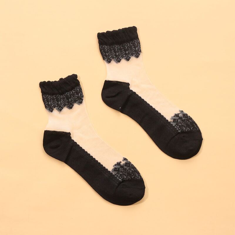 

Sheer Mesh Socks, Black