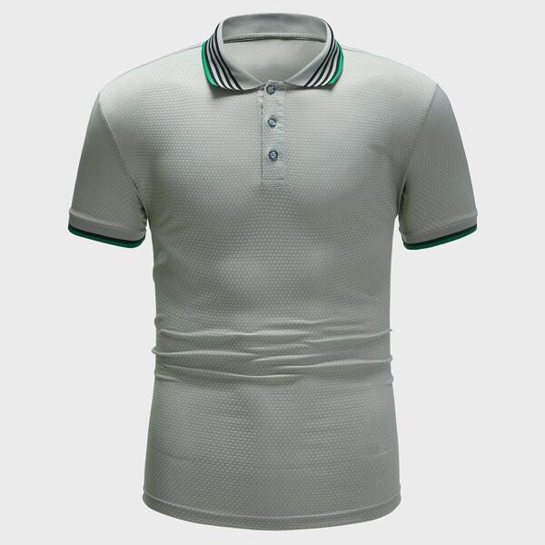 

Men Striped Polo Shirt, Mint green