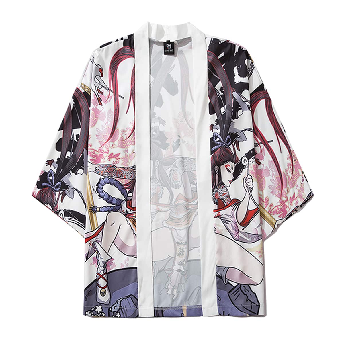 

Guys Figure Graphic Kimono, Multicolor