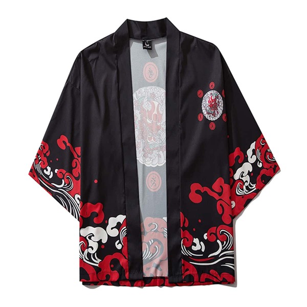 

Men Halloween Print Kimono, Multicolor