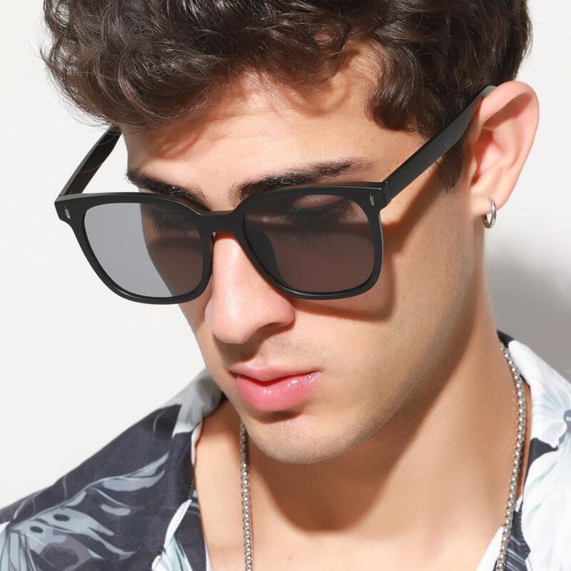 

Guys Square Frame Sunglasses, Black