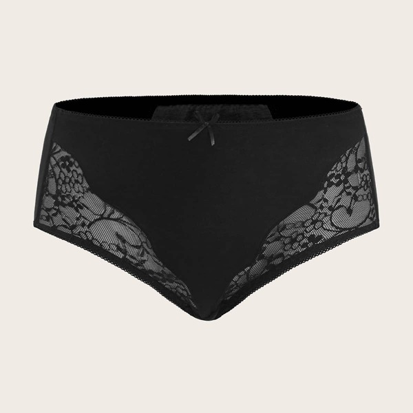 

Floral Lace Physiological Panty, Black