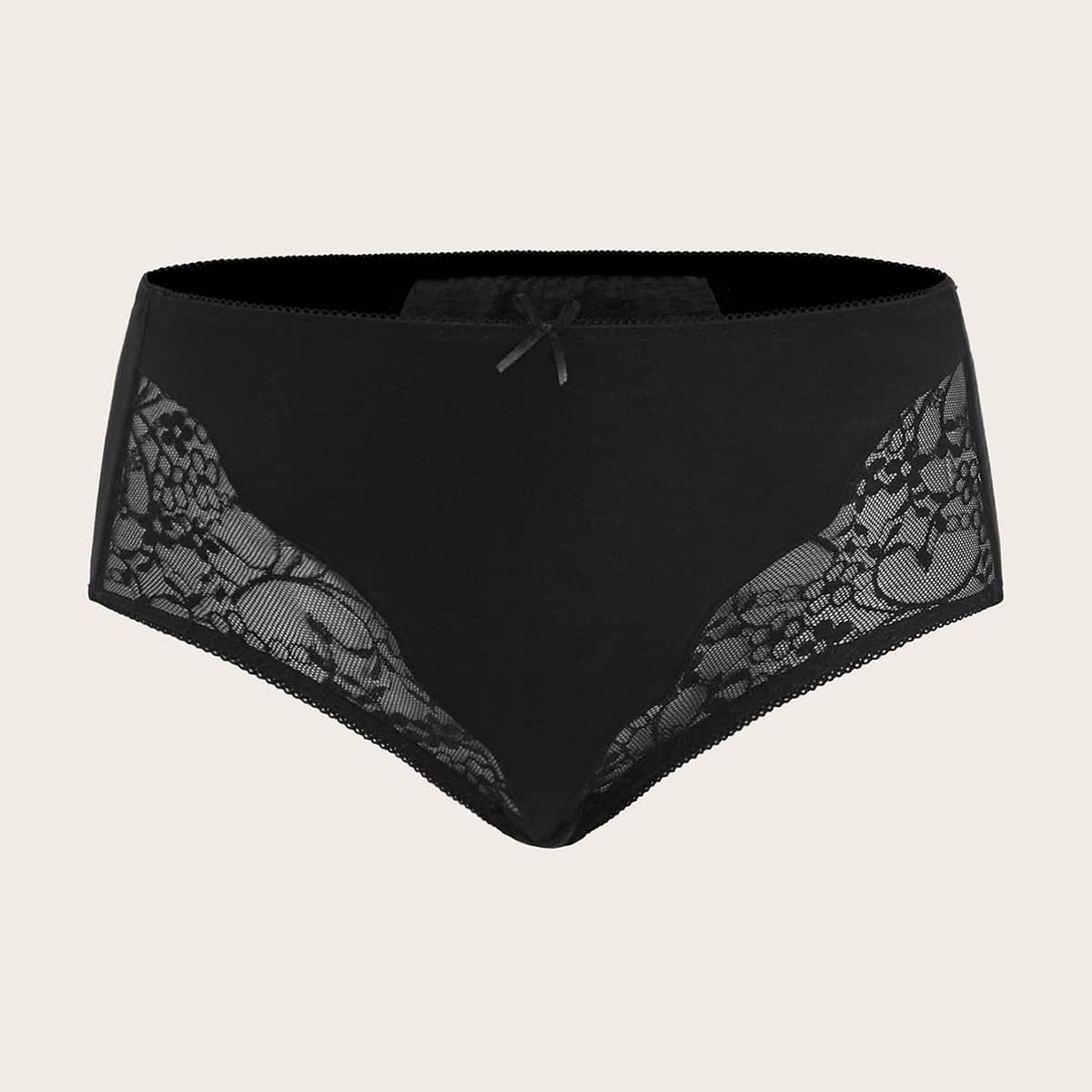 

Floral Lace Physiological Panty, Black