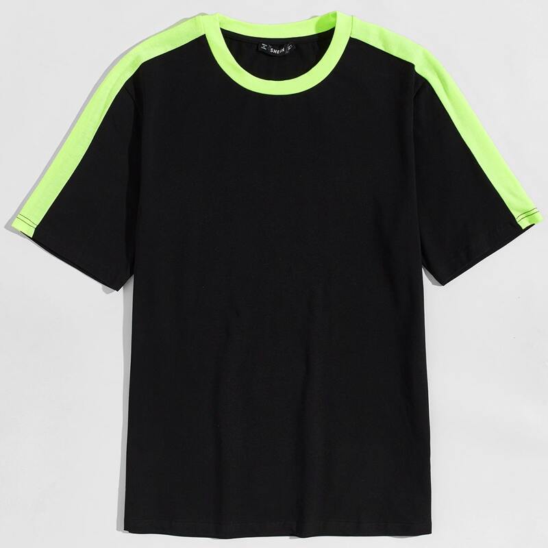 

Guys Contrast Panel Tee, Black