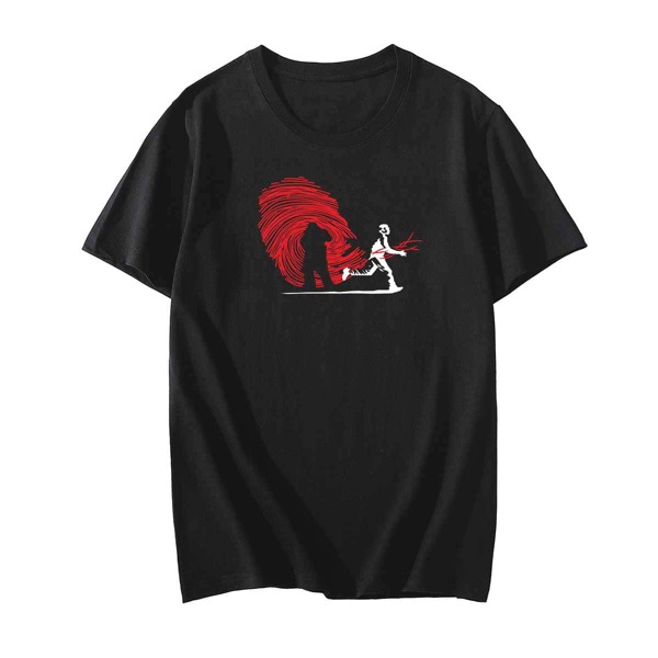 

Men Figure Graphic Round Neck Tee, Black