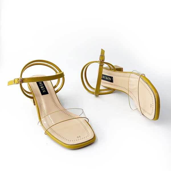 

Прозрачные туфли на каблуках, Зелёные