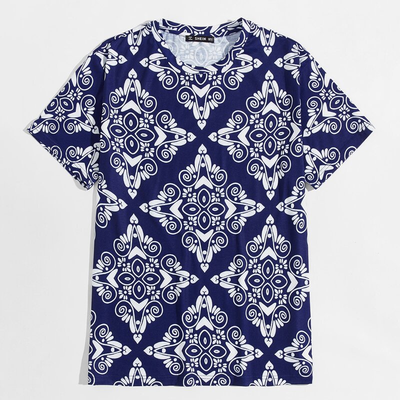 

Guys Tribal Print Tee, Navy blue