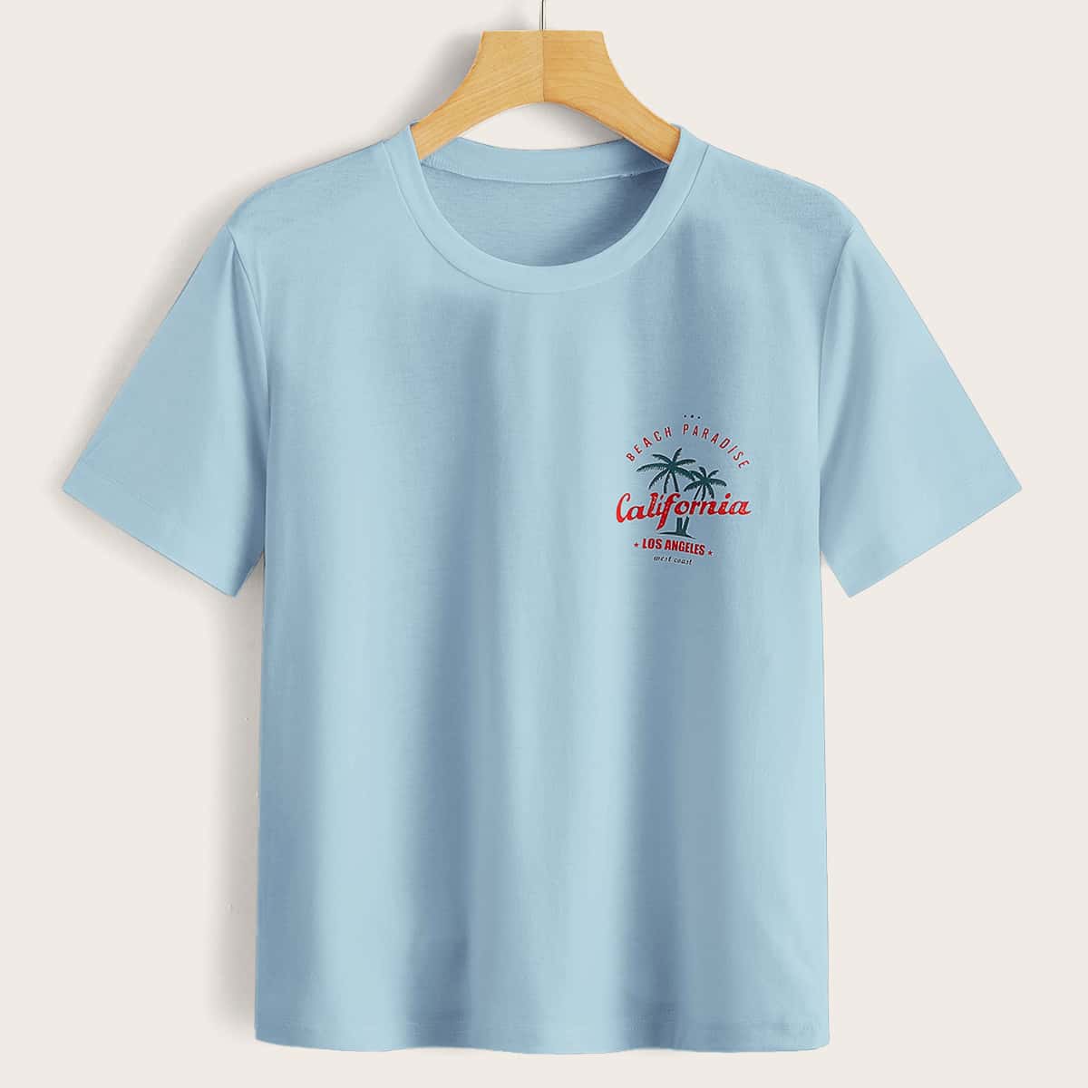 

Letter Graphic Tee, Dusty blue