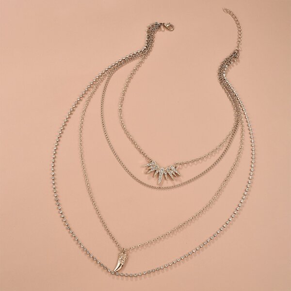 

Многослойное ожерелье со стразами, Золотистый