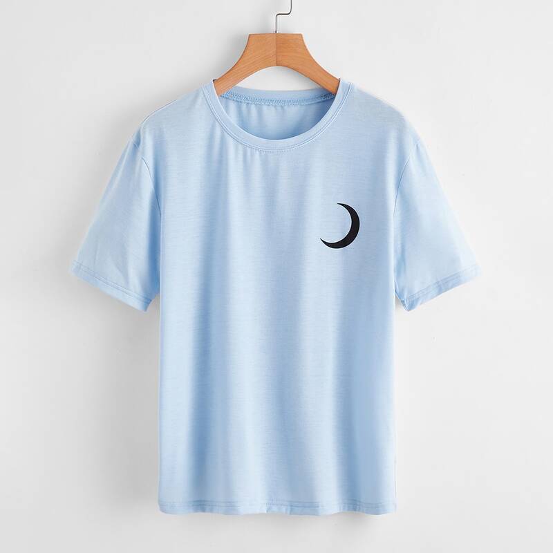 

Moon Print Tee, Blue